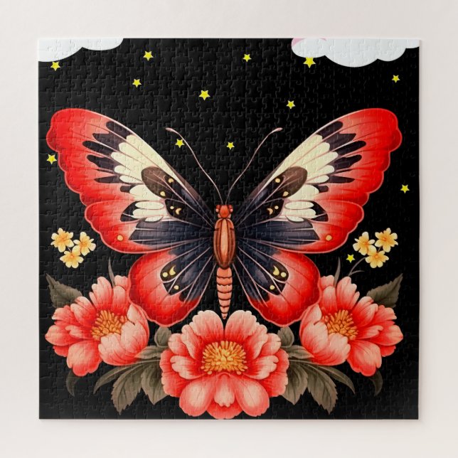 Puzzle Mariposa y flores están en este magnífico (Vertical)