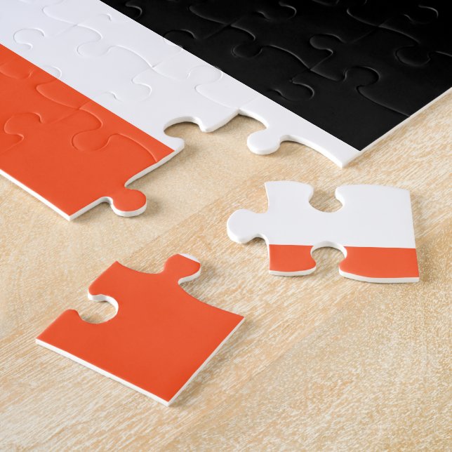 Puzzle Mariposa y flores Naranjas en huelga en negro (Lado)