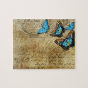 Puzzle Mariposas azules antiguas