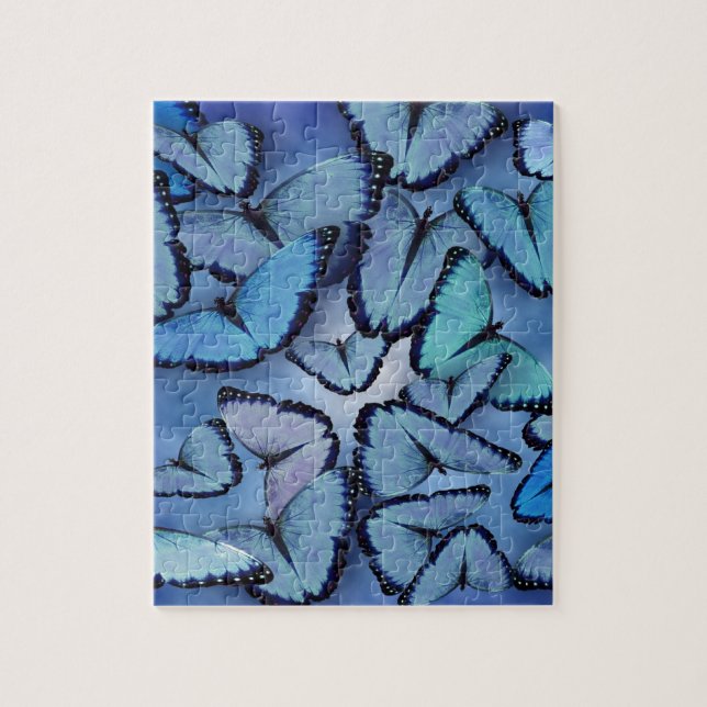 Puzzle Mariposas azules de Morpho (Vertical)