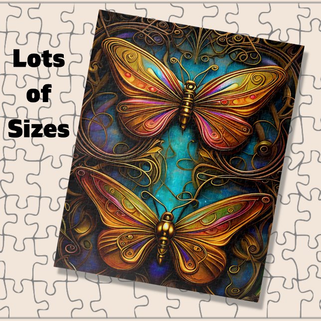 Puzzle Mariposas de bronce en Aqua Blue (Subido por el creador)