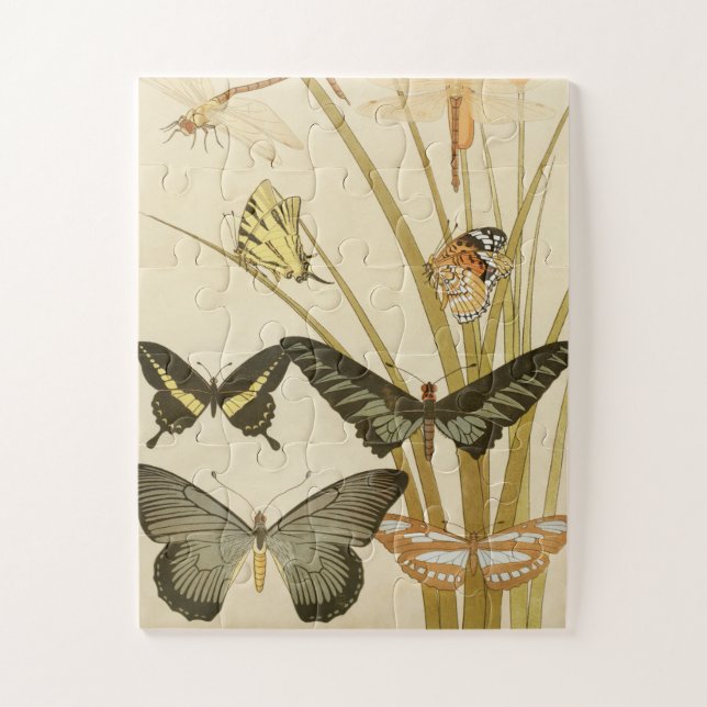 Puzzle Mariposas de época Papillons Ilustracion Art (Vertical)