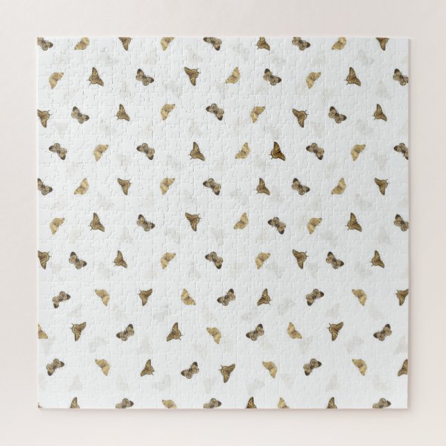 Puzzle Mariposas elegantes de oro blanco (Vertical)