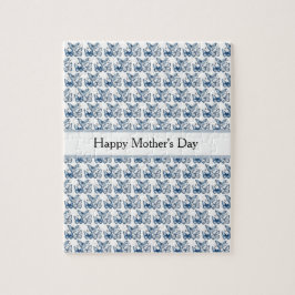 Puzzle Mariposas en azul Delft, personalizable