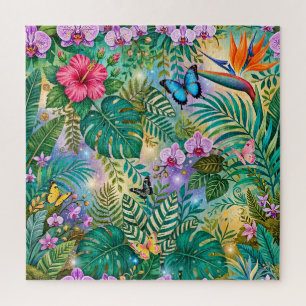 Puzzle Mariposas Flores Fantasía Selvática Alegre