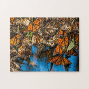 Puzzle Mariposas monarca migratorias se aferran a las hoj
