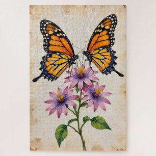 Puzzle Mariposas Monarca Simetría Perfecta del Corazón
