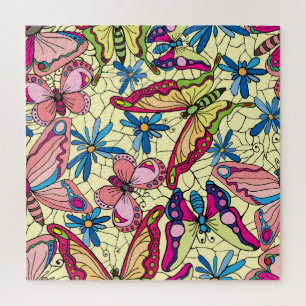 Puzzle Mariposas sobre flores Vista de prado