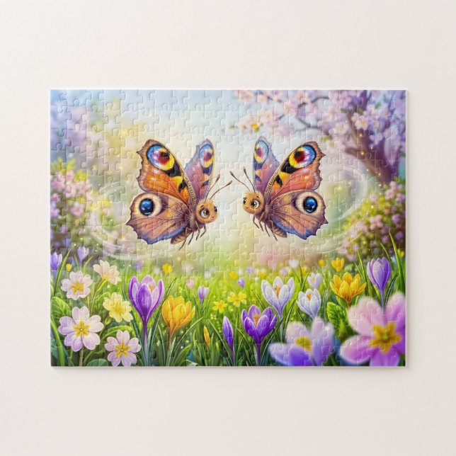 Puzzle Mariposas sobre prado primaveral florecido (Horizontal)