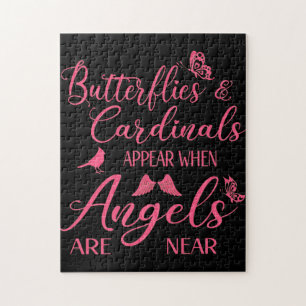 Puzzle Mariposas y cardenales aparecen cuando los ángeles