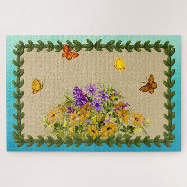 Puzzle Mariposas y flores (Horizontal)