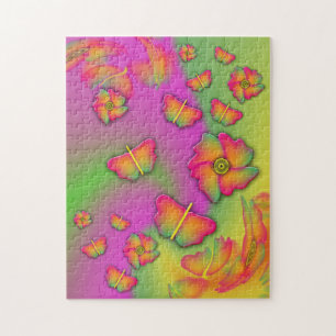 Puzzle Mariposas y flores