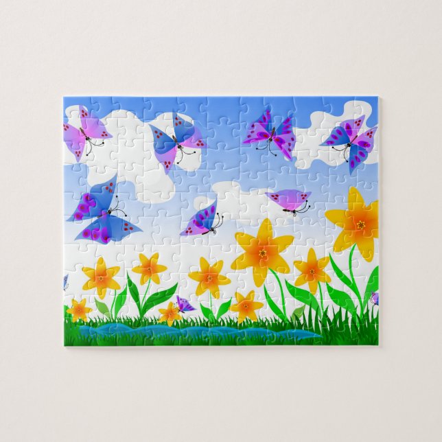 Puzzle Mariposas y flores (Horizontal)