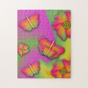 Puzzle Mariposas y flores
