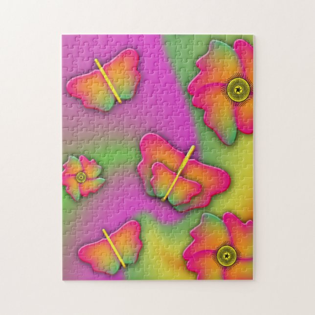 Puzzle Mariposas y flores (Vertical)