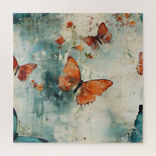 Puzzle Mariposas y flores de época coloridas (9)