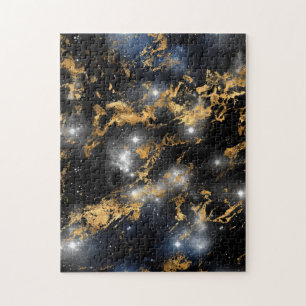 Puzzle Mármol Dorado Noche Estrellada Oscura Amante del E
