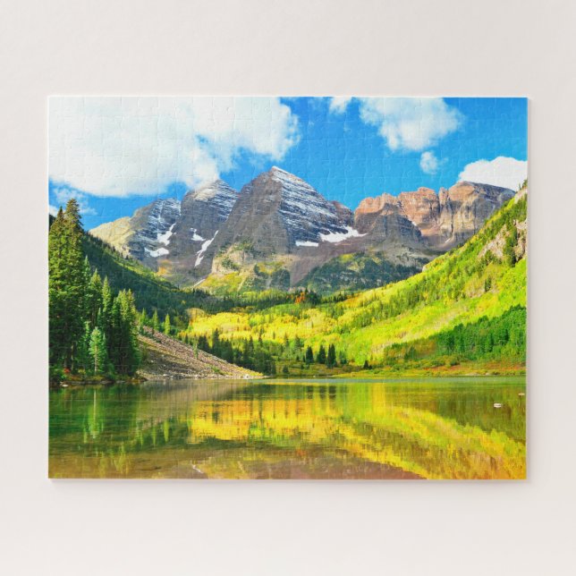 Puzzle Maroon Bells, Aspen, Paisaje de Verano en Colorado (Horizontal)