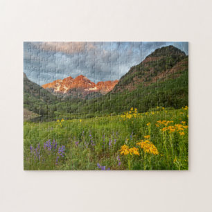 Puzzle Maroon Bells se refleja en el tranquilo lago Maroo