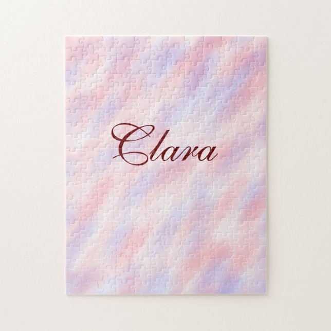 Puzzle Maroon rosa rojo acuarela abstracto añadir namepas (Vertical)