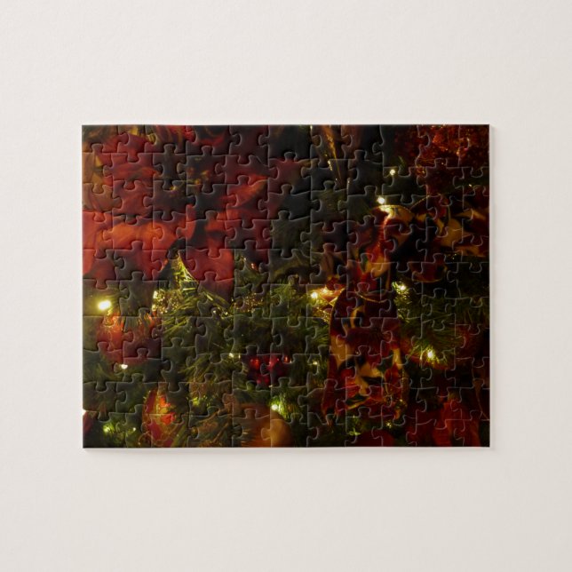 Puzzle Maroon y Oro Árbol de Navidad II (Horizontal)