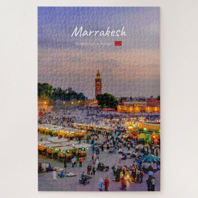 Puzzle Marrakech, Marruecos - Plaza Jemaa el Fnaa (Vertical)