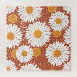 Puzzle Marrón marrón: Patrón de flores sin foco