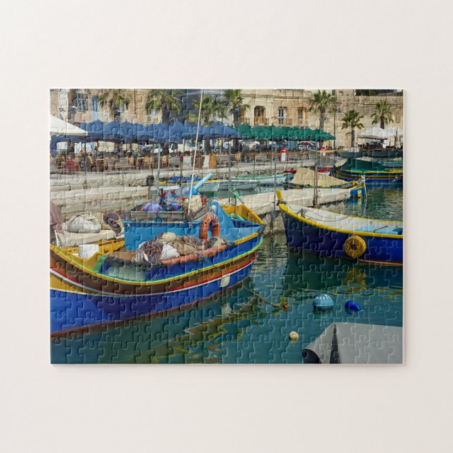 Puzzle Marsaxlokk pintó los barcos (Horizontal)