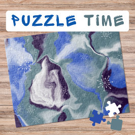 Puzzle Mart Art Enero azul blanco verde azulado