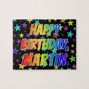 Puzzle "MARTIN" Nombre, Diversión "FELIZ CUMPLEAÑOS"