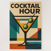 Martini de hora de cóctel Bauhaus moderno de media