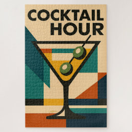 Puzzle Martini de hora de cóctel Bauhaus moderno de media