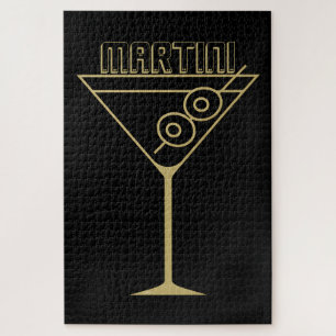 Puzzle Martini de Oliva Dorado Moderno de Medianos del Si
