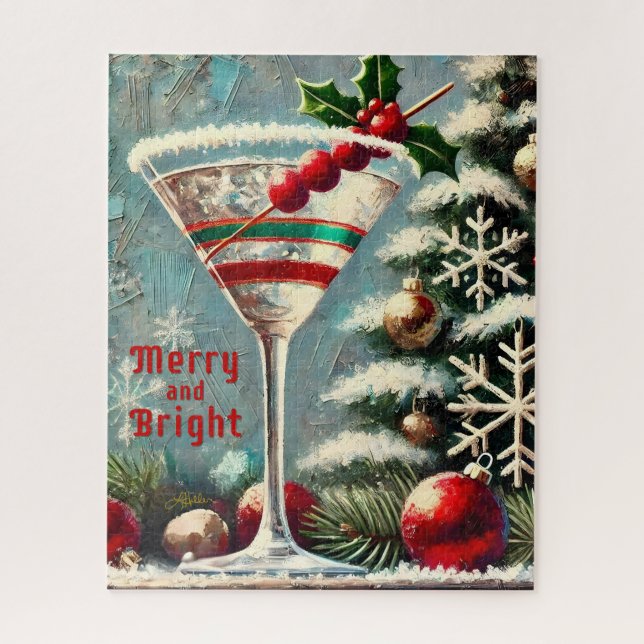 Puzzle Martini, Navidades de copos de nieve de Cranberry  (Vertical)