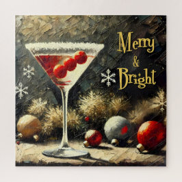 Puzzle Martini Retro de Triple Arándano de Navidad de los