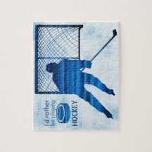 Más bien jugar - jugador de hockey azul