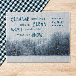 Puzzle Más blanco que la nieve, verso de la biblia