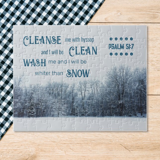 Puzzle Más blanco que la nieve, verso de la biblia (Subido por el creador)