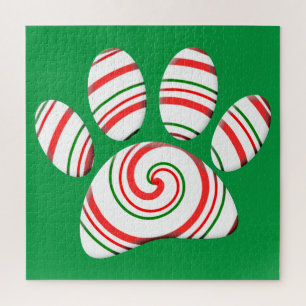 Puzzle Masa De Perro De Mimbre En Blanco Verde Rojo