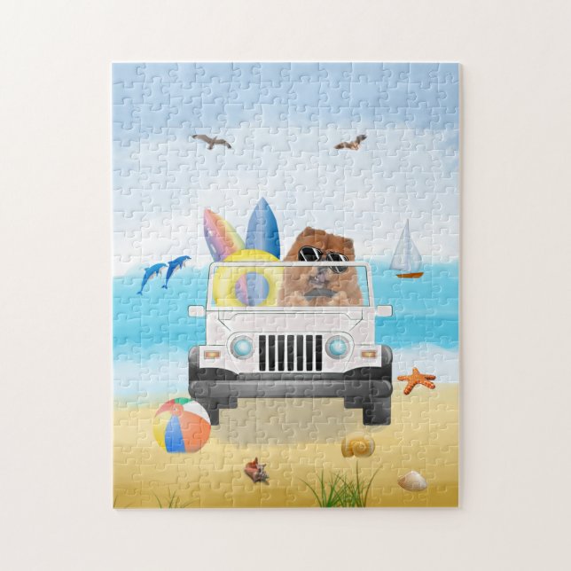 Puzzle mascar perro en la playa (Vertical)