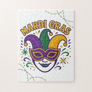 Puzzle Máscara de color tradicional de Mardi Gras