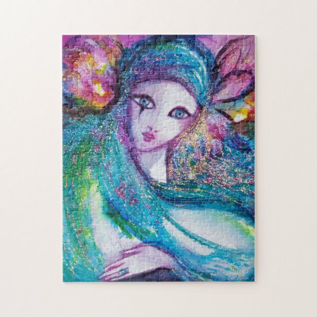 Puzzle MÁSCARA EN AZUL / Bolsa de Mascaradas Veneciana, v (Vertical)