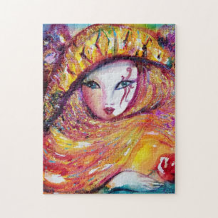 Puzzle MÁSCARA EN BALA AMARILLA / Veneciana, Púrpura