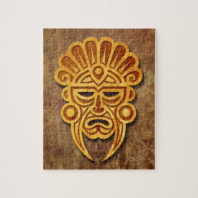 Puzzle Máscara maya de piedra (Vertical)