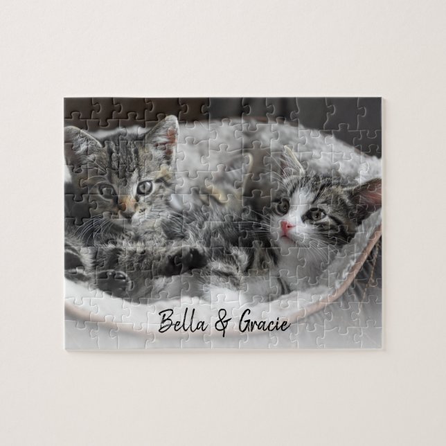 Puzzle Mascota de gatos lindo foto Mascotas Personalizado (Horizontal)