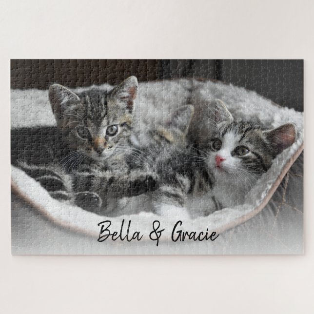 Puzzle Mascota de gatos lindo foto Mascotas Personalizado (Horizontal)
