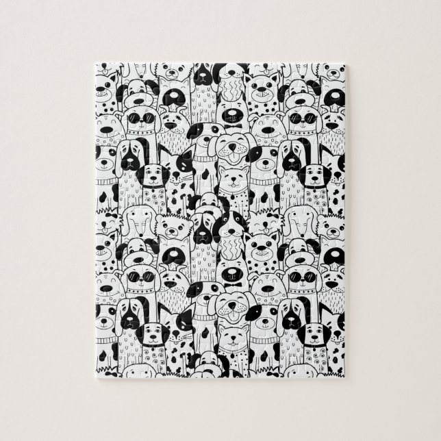 Puzzle Mascota de perro divertido Personalizado animal di (Vertical)