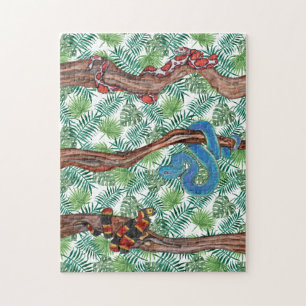Puzzle Mascotas de la serpiente acuarela Lover Python Boa