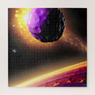 Puzzle Masivo Cometa Púrpura Espirando Hacia El Planeta R