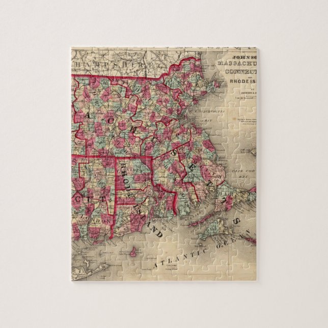 Puzzle Massachusetts, Connecticut y Rhode Island (Vertical)